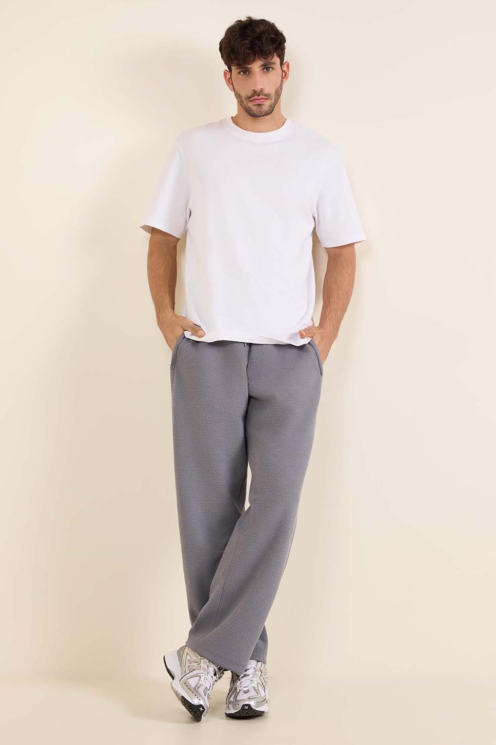 Textured Spacer Relaxed Straight Pant